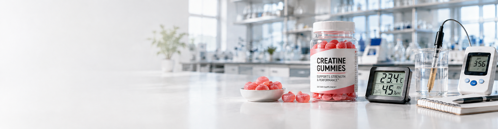 Creatine Gummy Stability: pH, Moisture and Temperature